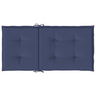 Stoelkussens 2 st lage rug stof marineblauw 6
