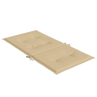Stoelkussens 2 st lage rug 100x50x4 cm stof gem&ecirc;leerd beige 5