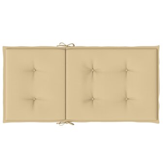 Stoelkussens 2 st lage rug 100x50x4 cm stof gem&ecirc;leerd beige 6