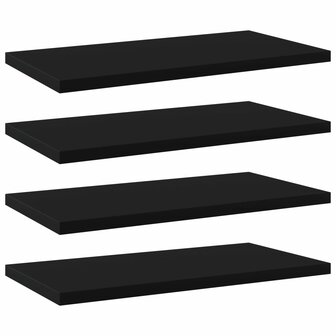 Wandschappen 4 st 40x20x1,5 cm bewerkt hout zwart 1