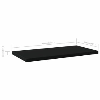 Wandschappen 4 st 40x20x1,5 cm bewerkt hout zwart 5