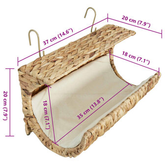 Kattenbed met kussen 37x20x20 cm waterhyacint 6