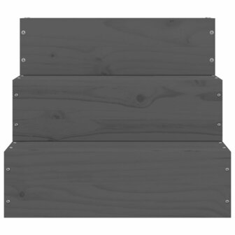 Huisdierentrap 40x37,5x35 cm massief grenenhout grijs 4