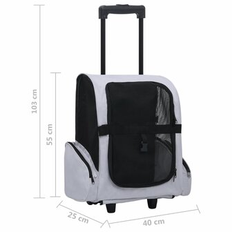 Huisdierentrolley inklapbaar grijs 7