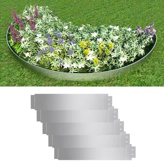 Grasboorden 100x20 cm gegalvaniseerd staal 5 st 1