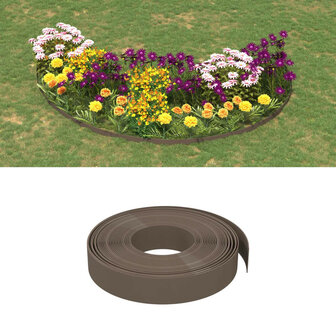 Tuinranden 4 st 10 m 10 cm polyetheen bruin 1