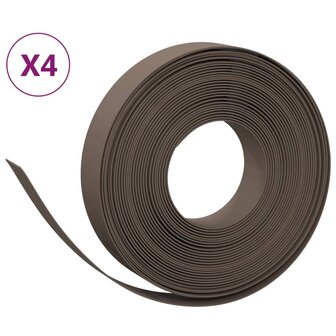 Tuinranden 4 st 10 m 10 cm polyetheen bruin 2