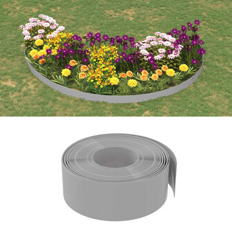Tuinranden 3 st 10 m 20 cm polyetheen grijs 1