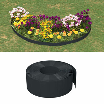 Tuinranden 3 st 10 m 20 cm polyetheen zwart 1