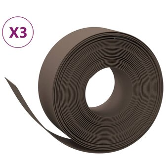 Tuinranden 3 st 10 m 20 cm polyetheen bruin 2