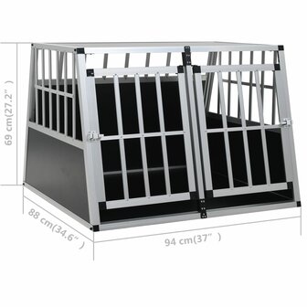 Hondenbench met dubbele deur 94x88x69 cm 11