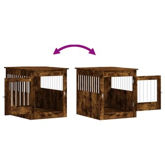 Hondenbench 64,5x80x71 cm bewerkt hout gerookt eikenkleurig 10
