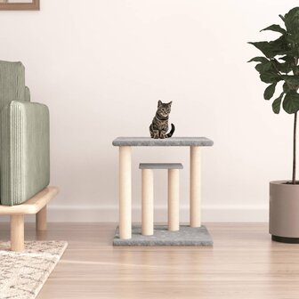 Krabpaal met platforms 50 cm lichtgrijs 1