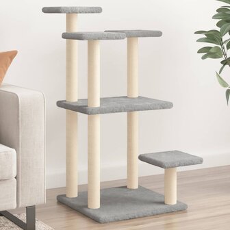 Krabpalen met platforms 98,5 cm lichtgrijs 1