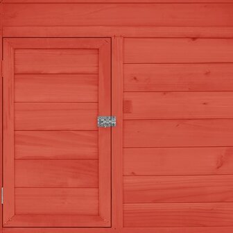 Kippenhok 152x96x110 cm massief vurenhout rood en wit 6