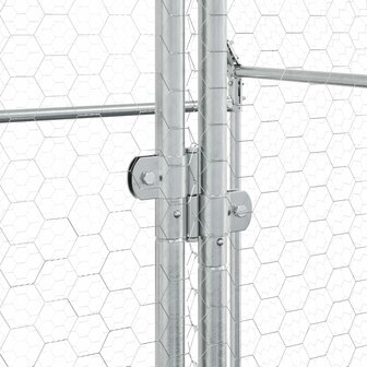 Kippenhok 200x100x190 cm gegalvaniseerd staal zilverkleurig 10