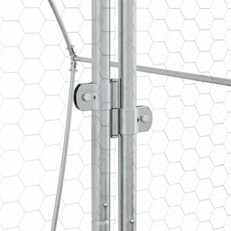 Kippenhok 200x105x182 cm gegalvaniseerd staal zilverkleurig 10