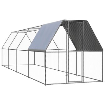 Kippenhok 2x8x2 m gegalvaniseerd staal 1