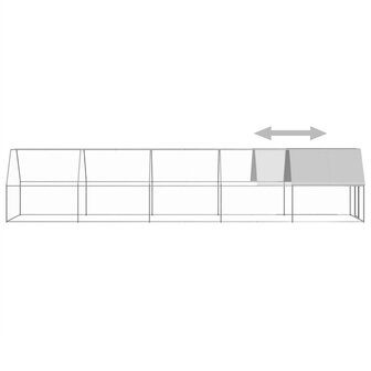 Kippenhok 2x10x2 m gegalvaniseerd staal 4