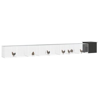 Kippenhok 900x91x100 cm gegalvaniseerd staal antracietkleurig 2
