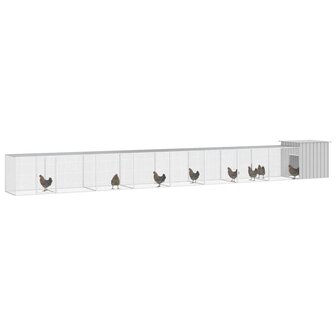 Kippenhok 900x91x100 cm gegalvaniseerd staal grijs 2