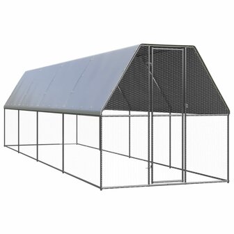 Buitenhok voor kippen 2x8x2 m gegalvaniseerd staal 1