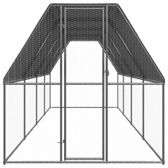 Buitenhok voor kippen 2x8x2 m gegalvaniseerd staal 2