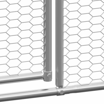 Buitenhok voor kippen 2x8x2 m gegalvaniseerd staal 4