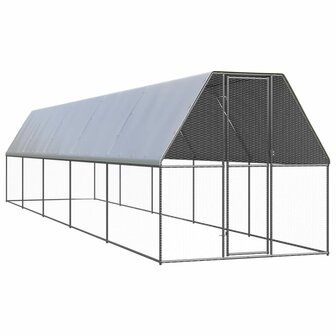 Buitenhok voor kippen 2x10x2 m gegalvaniseerd staal 1