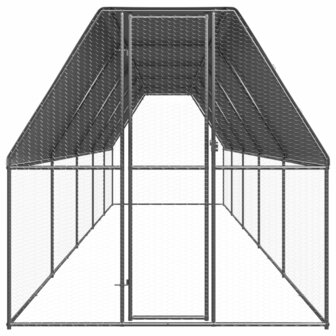 Buitenhok voor kippen 2x10x2 m gegalvaniseerd staal 2