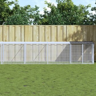 Kippenhok met dak 1003x98x90 cm gegalvaniseerd staal antraciet 1