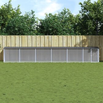 Kippenhok met dak 603x98x90 cm gegalvaniseerd staal antraciet 1