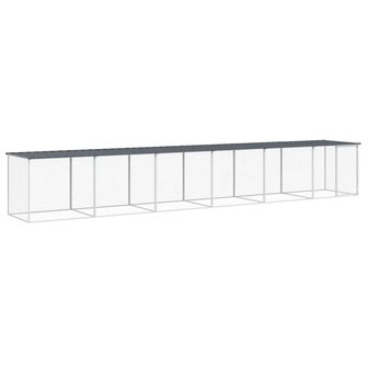 Kippenhok met dak 603x98x90 cm gegalvaniseerd staal antraciet 2