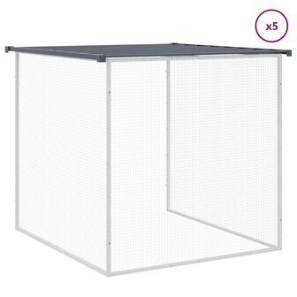 Kippenhok met dak 603x98x90 cm gegalvaniseerd staal antraciet 7