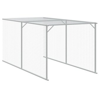 Kippenhok met ren 117x609x123 cm gegalvaniseerd staal antraciet 7
