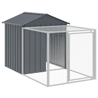 Kippenhok met ren 117x1017x123 cm staal antracietkleurig 6