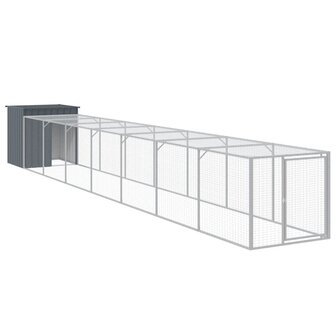 Kippenhok met ren 110x813x110 cm gegalvaniseerd staal antraciet 2