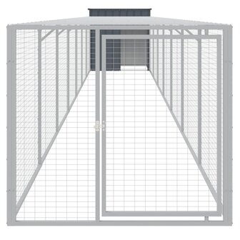 Kippenhok met ren 110x813x110 cm gegalvaniseerd staal antraciet 3