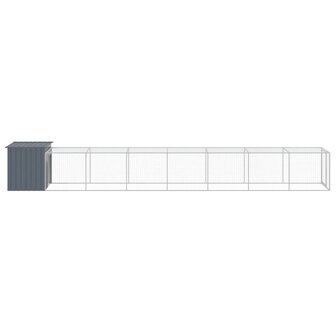 Kippenhok met ren 110x813x110 cm gegalvaniseerd staal antraciet 4
