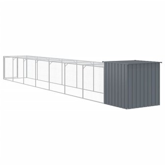 Kippenhok met ren 110x813x110 cm gegalvaniseerd staal antraciet 5