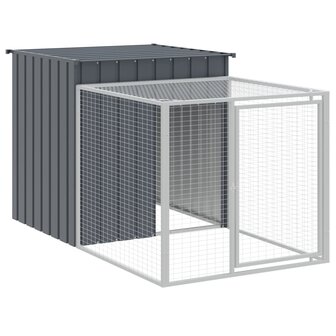 Kippenhok met ren 110x813x110 cm gegalvaniseerd staal antraciet 6
