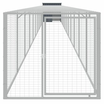 Kippenhok met ren 110x1221x110 cm staal antracietkleurig 3