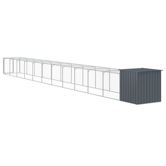 Kippenhok met ren 110x1221x110 cm staal antracietkleurig 5