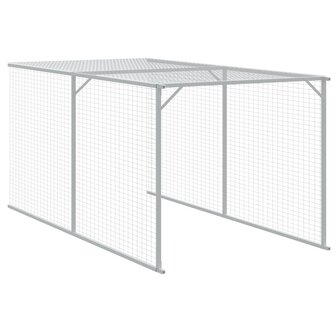 Kippenhok met ren 110x1221x110 cm staal antracietkleurig 7