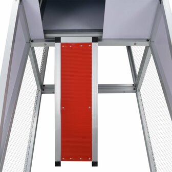 Kippenhok met ren en nestkast aluminium 6