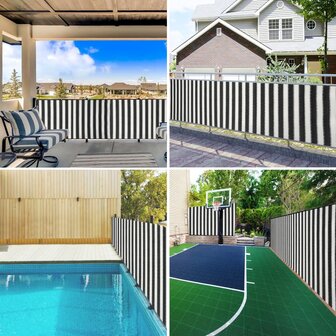 Privacynet 75 g/m&sup2; 1,5x50 m HDPE antracietkleurig en wit 7