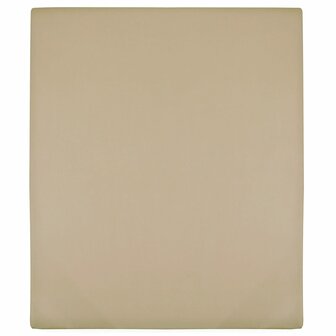 Hoeslakens jersey 2 st 100x200 cm katoen taupe 1