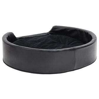 Hondenmand 79x70x19 cm pluche en kunstleer zwart 5