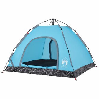 Tent 3-persoons snelontgrendeling blauw 4