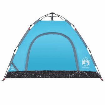Tent 3-persoons snelontgrendeling blauw 7